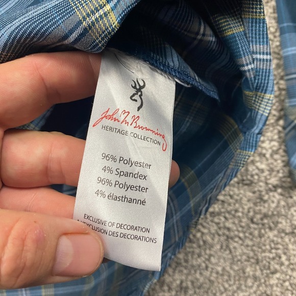 Browning shirt mens 2XL Heritage Collection plaid Performance zip pocket - Picture 8 of 9